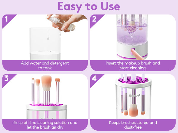 Electric Makeup Brush Cleaner machine, 2 in 1 Makeup Brush Cleanser & Washer Combined, 7000RPM Automatic Spinning Cosmetic Brush Ceanser For Beauty Women, Girls Gift