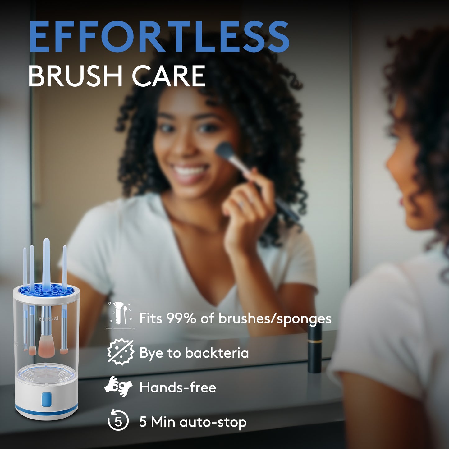 EITABEL Electric Makeup Brush Cleaner machine, 2 in 1 Makeup Brush Washer Combined, Automatic Spinning Cosmetic Brush Cleaner Ceanser For Beauty Women, Girls