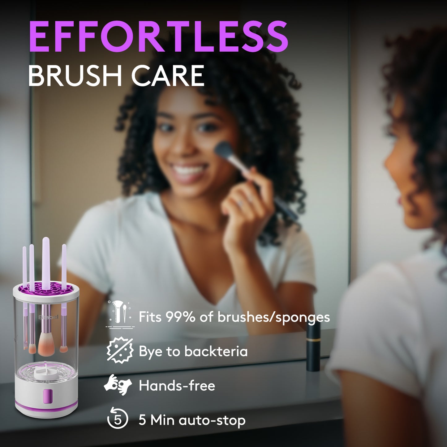 Electric Makeup Brush Cleaner machine, 2 in 1 Makeup Brush Cleanser & Washer Combined, 7000RPM Automatic Spinning Cosmetic Brush Ceanser For Beauty Women, Girls Gift