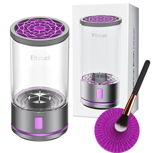 Electric Makeup Brush Cleaner Machine - Automatic Cosmetic Brush Washer, Portable Makeup Brushes Cleanser for All Brush Types, Fast Deep Cleaning