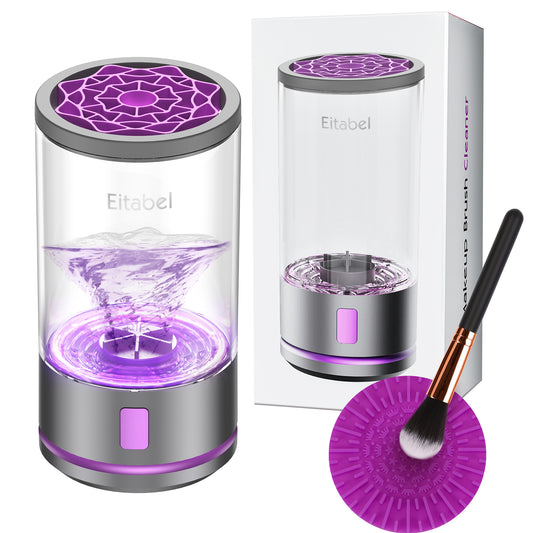 EITABEL Electric Makeup Brush Cleaner machine, 2 in 1 Makeup Brush Washer Combined, Automatic Spinning Cosmetic Brush Cleaner Ceanser For Beauty Women, Girls