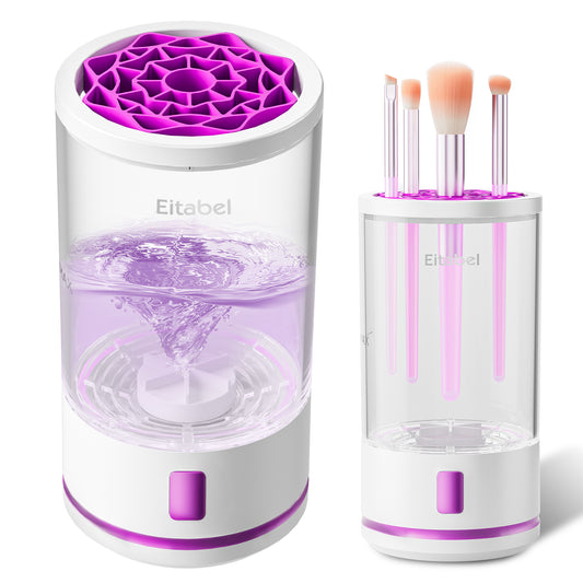 EITABEL Electric Makeup Brush Cleaner machine, 2 in 1 Makeup Brush Washer Combined, Automatic Spinning Cosmetic Brush Cleaner Ceanser For Beauty Women, Girls