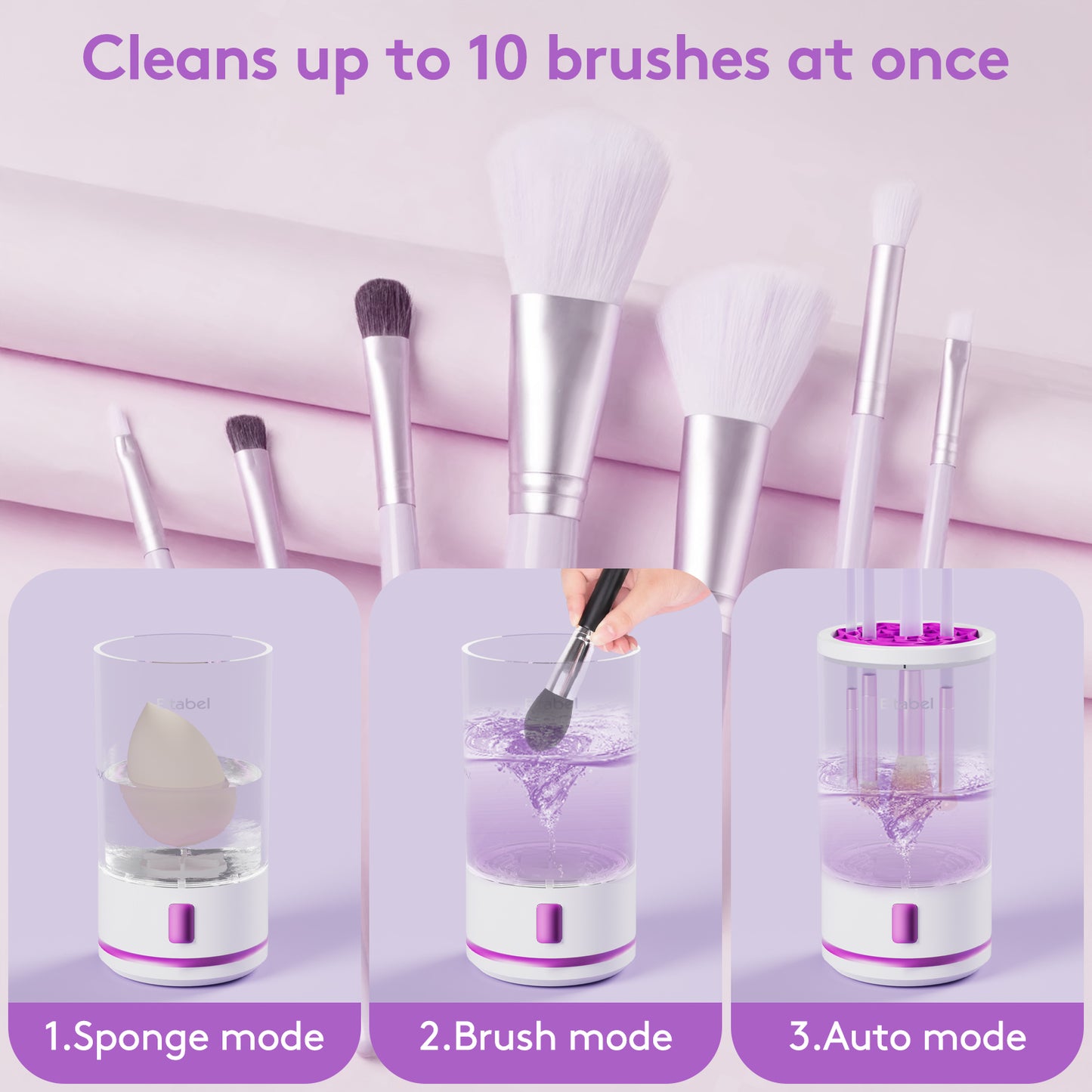 Electric Makeup Brush Cleaner machine, 2 in 1 Makeup Brush Cleanser & Washer Combined, 7000RPM Automatic Spinning Cosmetic Brush Ceanser For Beauty Women, Girls Gift