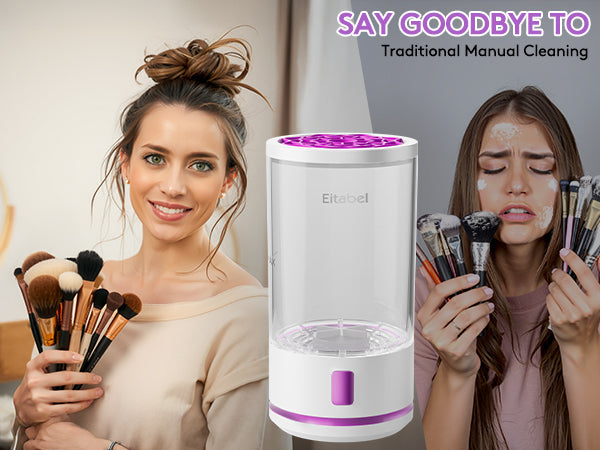 Electric Makeup Brush Cleaner machine, 2 in 1 Makeup Brush Cleanser & Washer Combined, 7000RPM Automatic Spinning Cosmetic Brush Ceanser For Beauty Women, Girls Gift