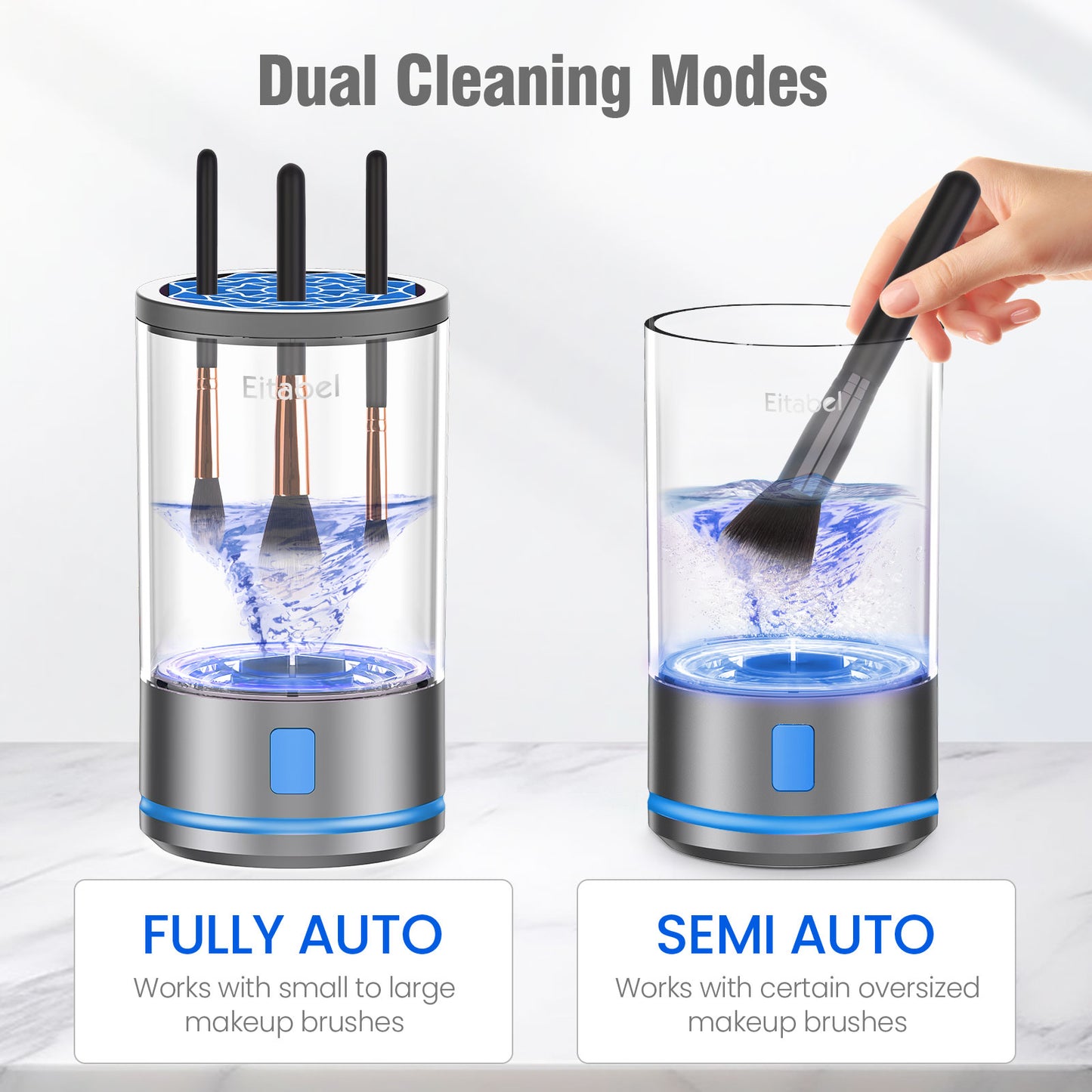 Electric Makeup Brush Cleaner Machine - 7000 RPM Ultra Fast Rechargable Make Up Brush Washer and Dryer - Automatic Cosmetic Brush Cleanser Tool Clean for Beauty Women, Girls Gift